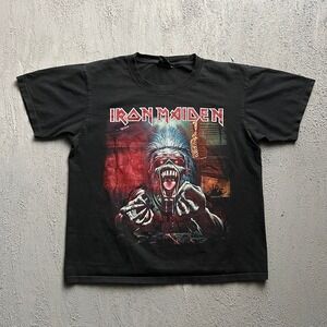 Vintage Iron Maiden Shirt Mens Large Black 2000s Heavy Metal Band